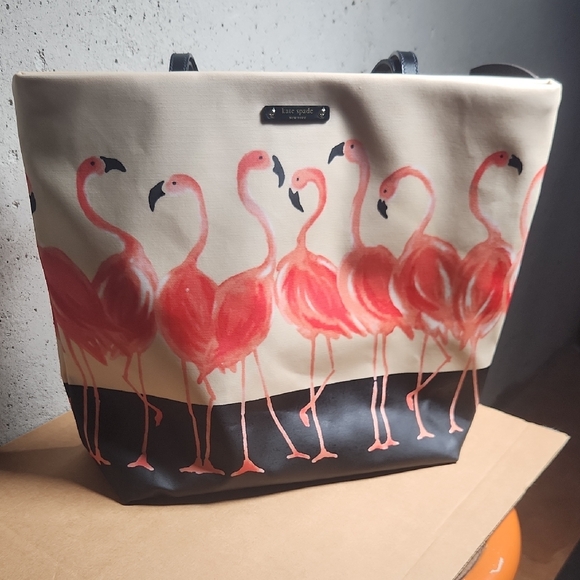 Kate Spade Flamingo Parade Tote - Cream and Pink - Picture 8 of 8
